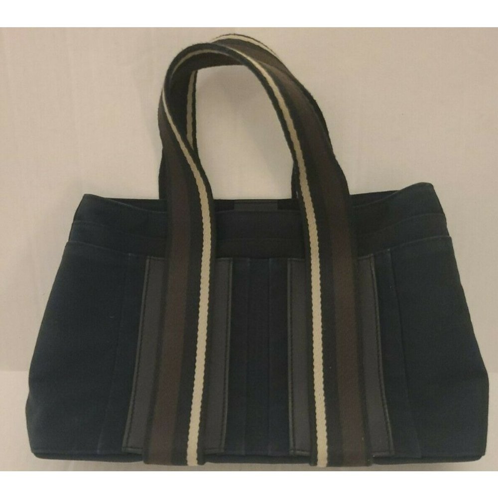 Vintage HERMES Black Canvas Troca Horizontal PM Tote Bag